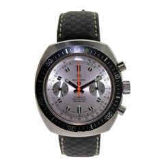 Used Militaria Stainless Steel Stock Sport Chronograph Manual Wrist Watch, 1970s