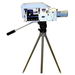 Military Analysis Cinema Movie Camera Mid-20th Century Sculpture, on Wood Tripod