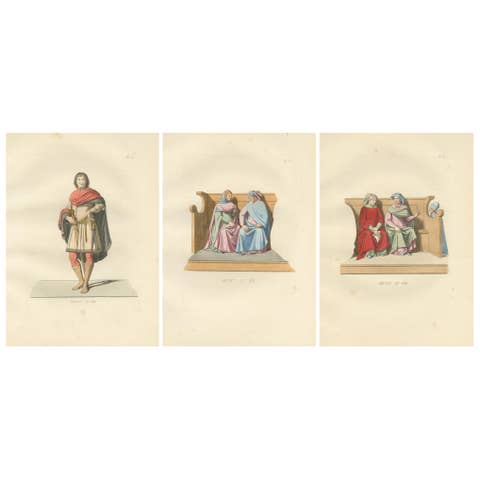 Military and Judicial Costumes from Medieval Italian Society - Published in 1845