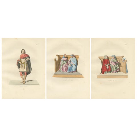 Military and Judicial Costumes from Medieval Italian Society - Published in 1845