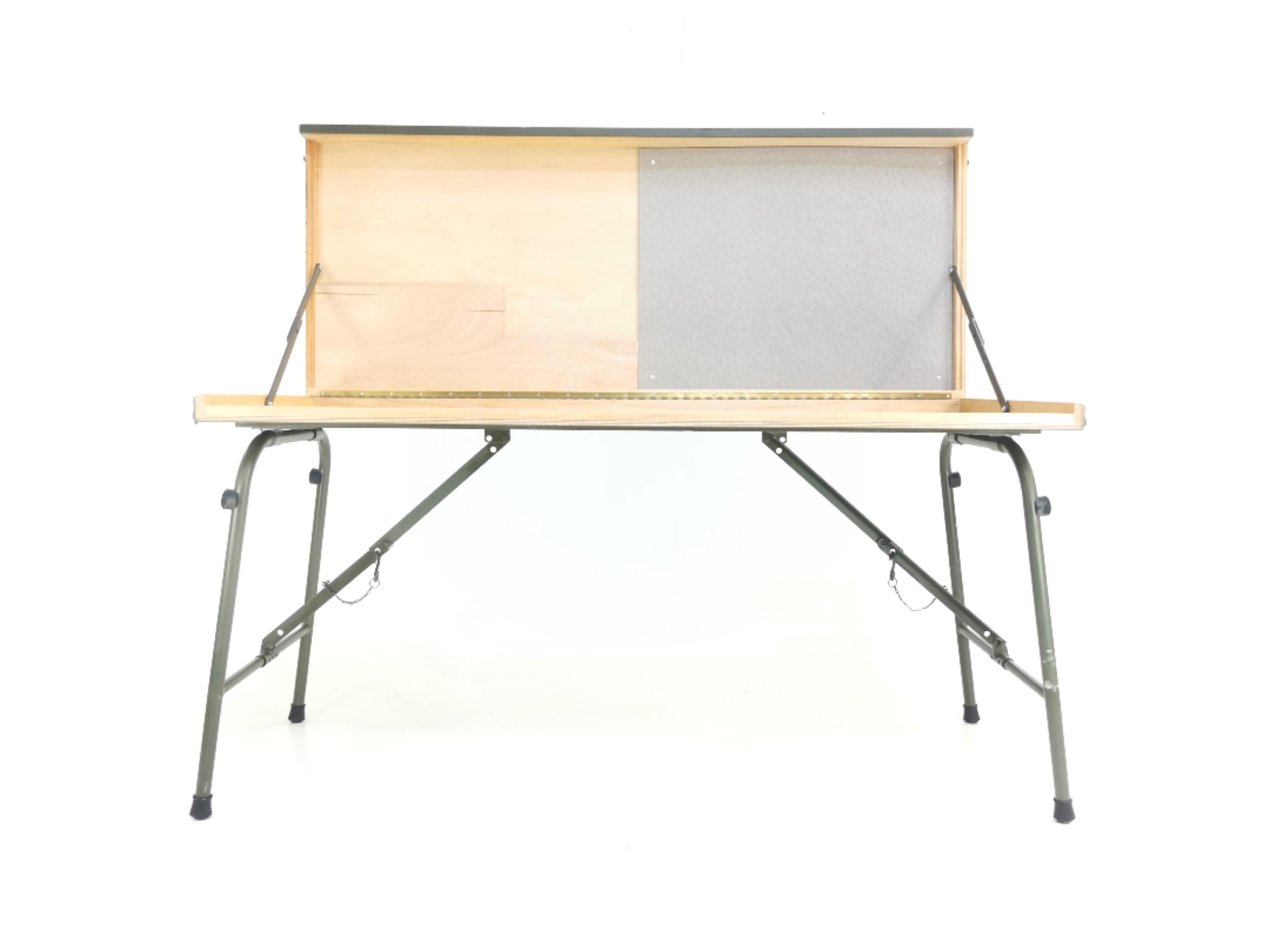 Wood Military Army Mobile Office Folding Map Command Planning Desk For Sale