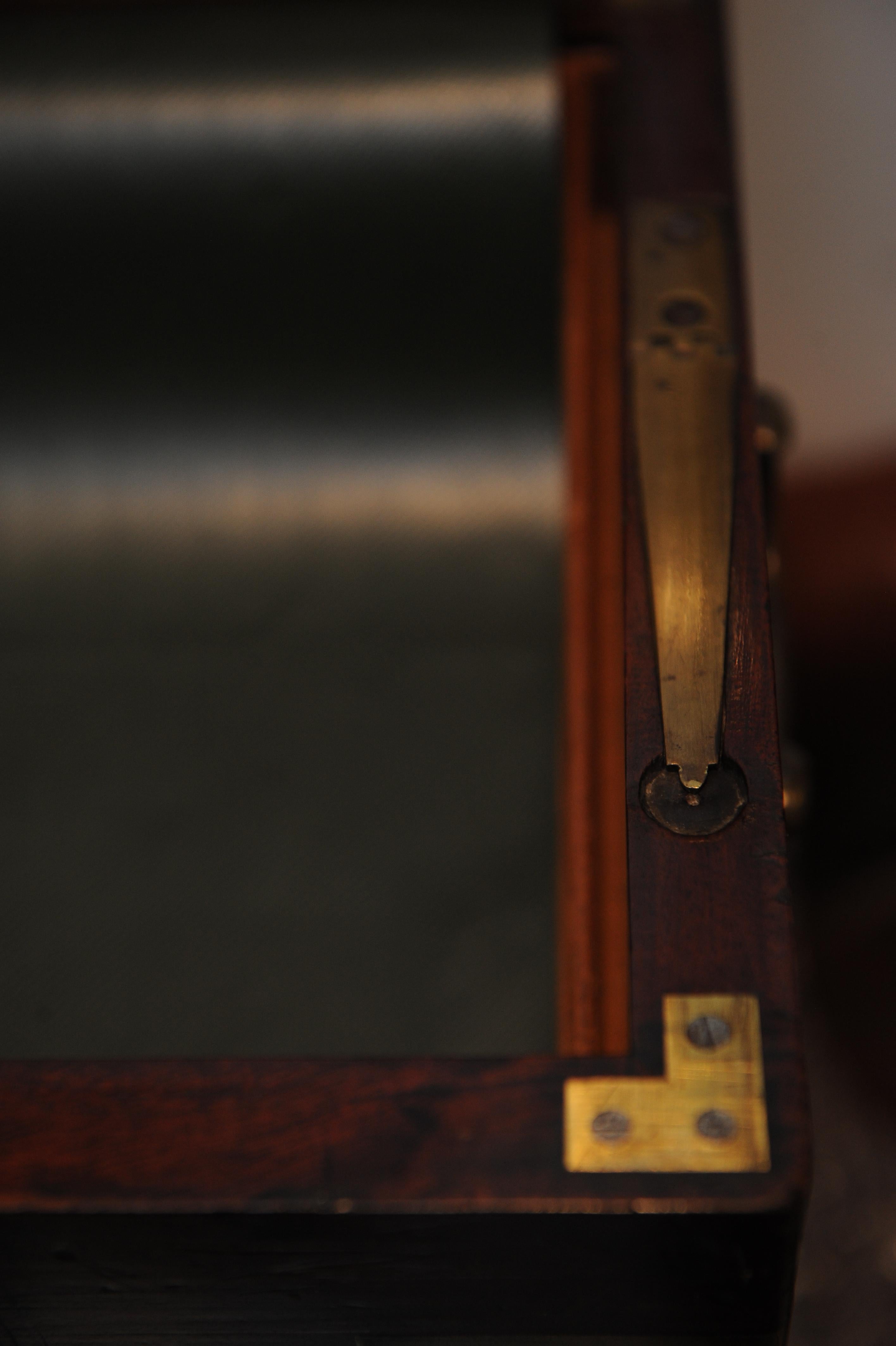 Military Campaign Brass Bound Victorian Walnut Veneered Gun, Desk Storage Case For Sale 1