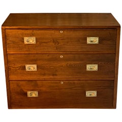 Military Campaign Chest of Drawers Victorian Teak, circa 1870 Number 29