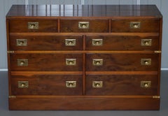 Military Campaign Faux Chest of Drawers Media Cabinet Record Player Cupboard