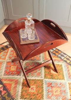 military folding table Military Campaign Square Mahogany
Brass Butlers Tray on Folding Stand