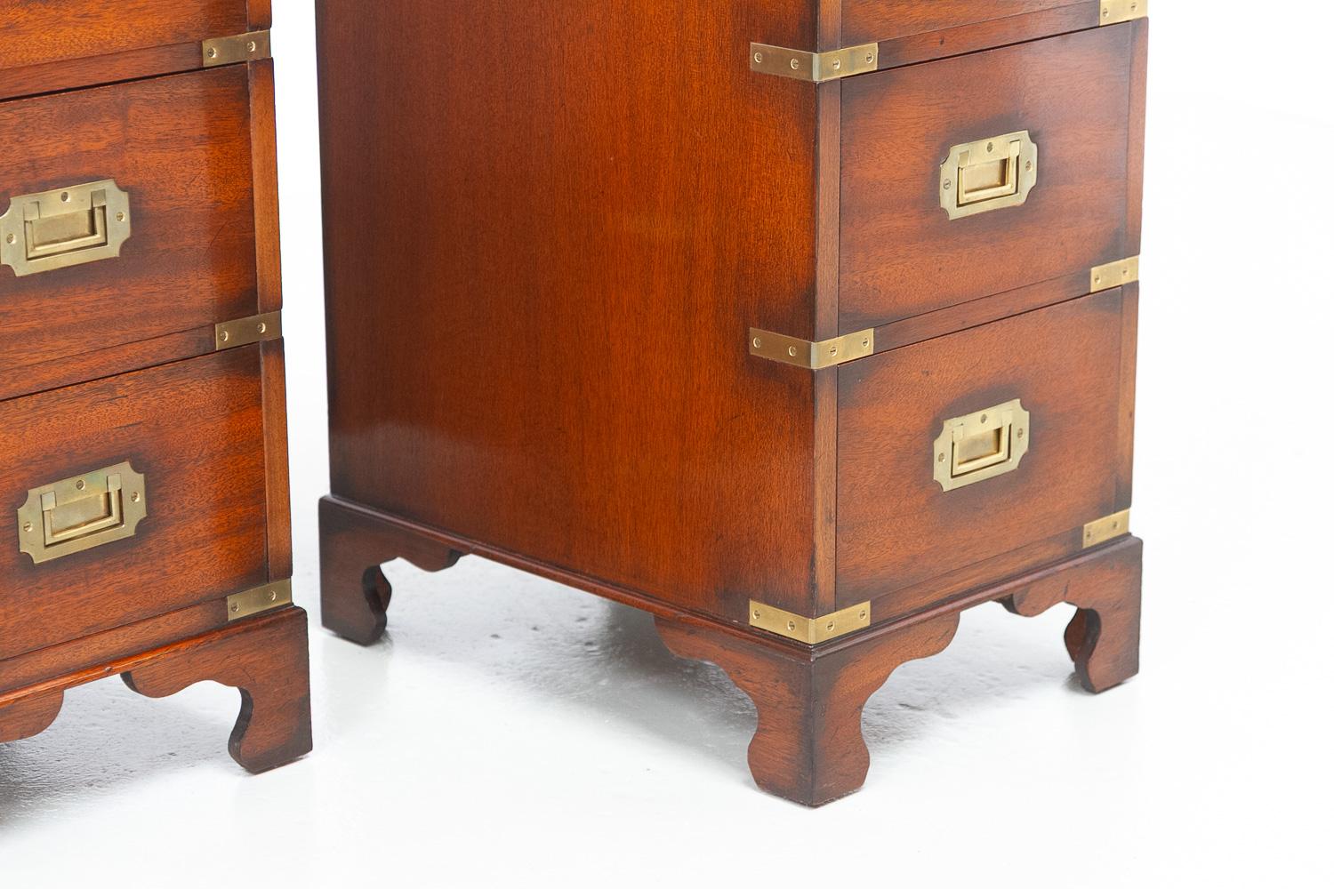 Military Campaign Style Bedside Chests, 1950s. Set of 2. For Sale 7