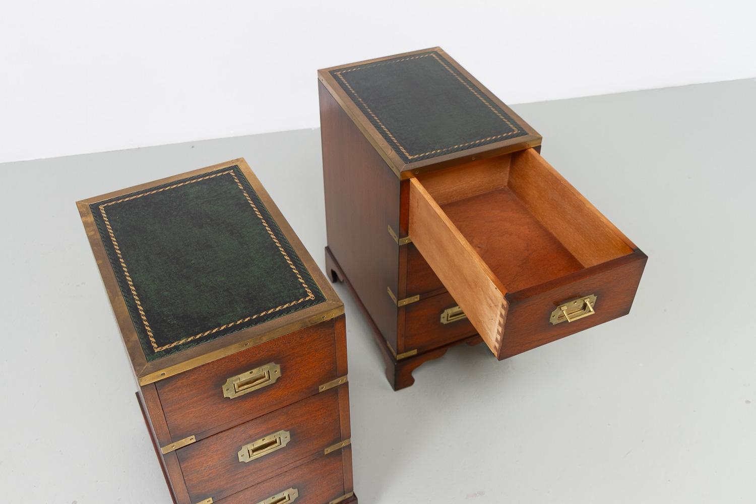 Military Campaign Style Bedside Chests, 1950s. Set of 2. For Sale 9