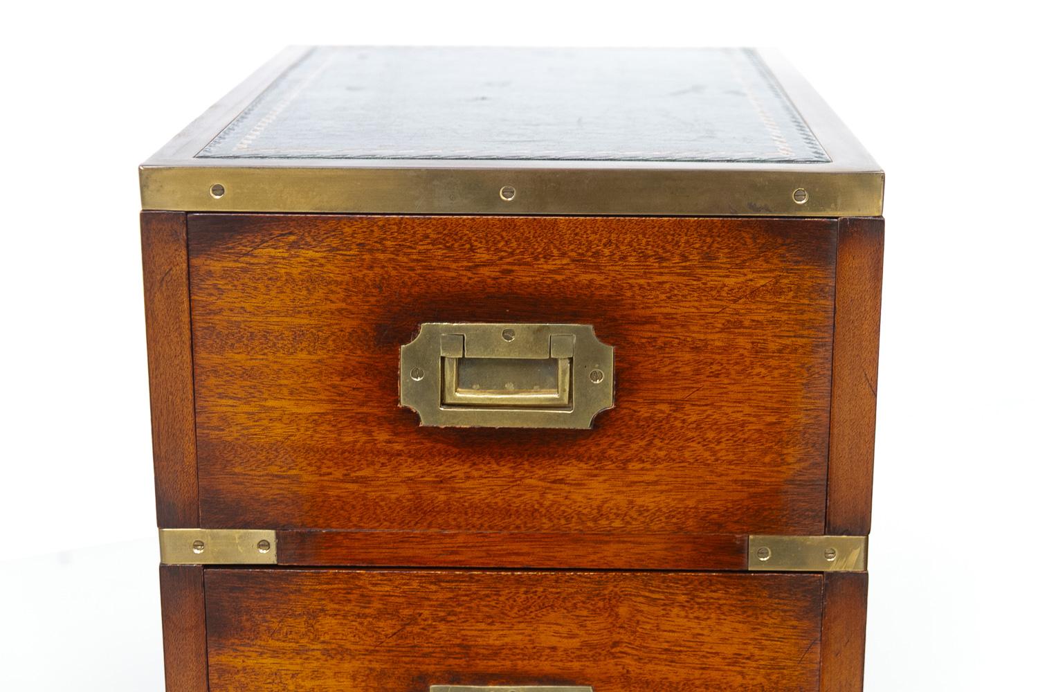 Military Campaign Style Bedside Chests, 1950s. Set of 2. For Sale 1