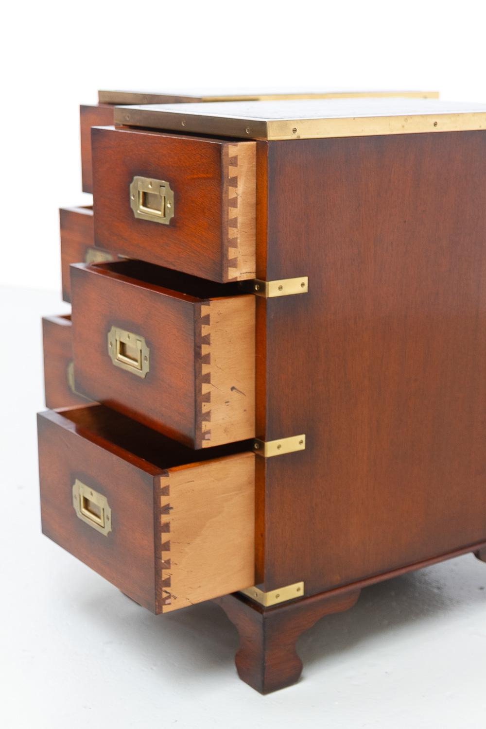 Military Campaign Style Bedside Chests, 1950s. Set of 2. For Sale 3