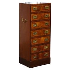 MILiTARY CAMPAIGN STYLE TALLBOY TALL CHEST OF DRAWERS BRASS HANDLES