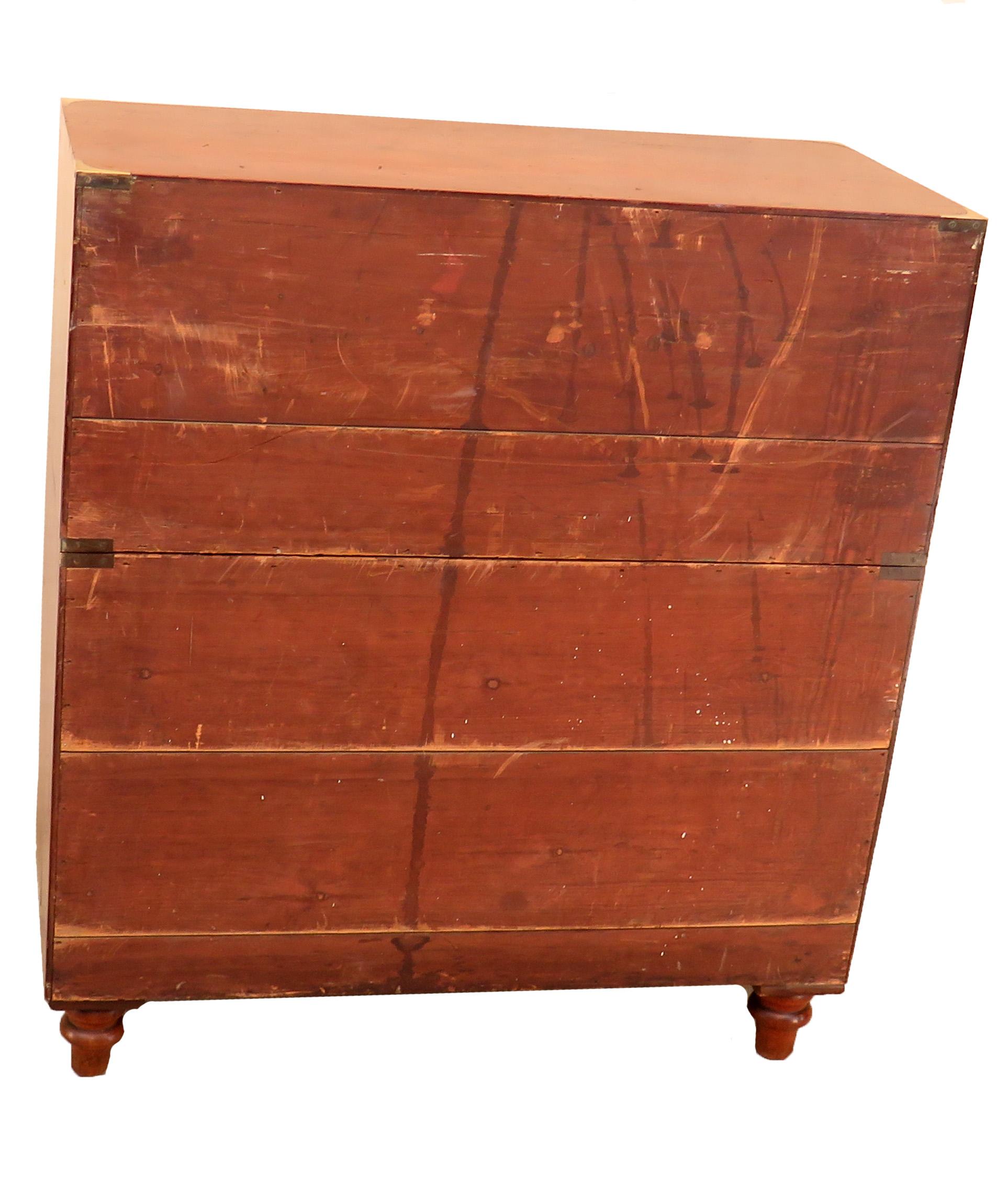 Military Camphor Wood 19th Century Campaign Chest Of Drawers 5
