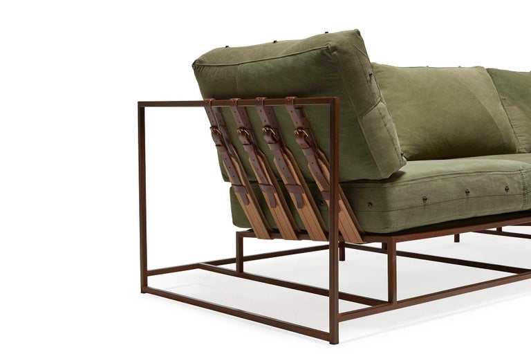 Military Canvas and Antique Copper Sofa For Sale at 1stDibs sofa