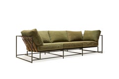 Military Canvas and Blackened Steel Sofa V2