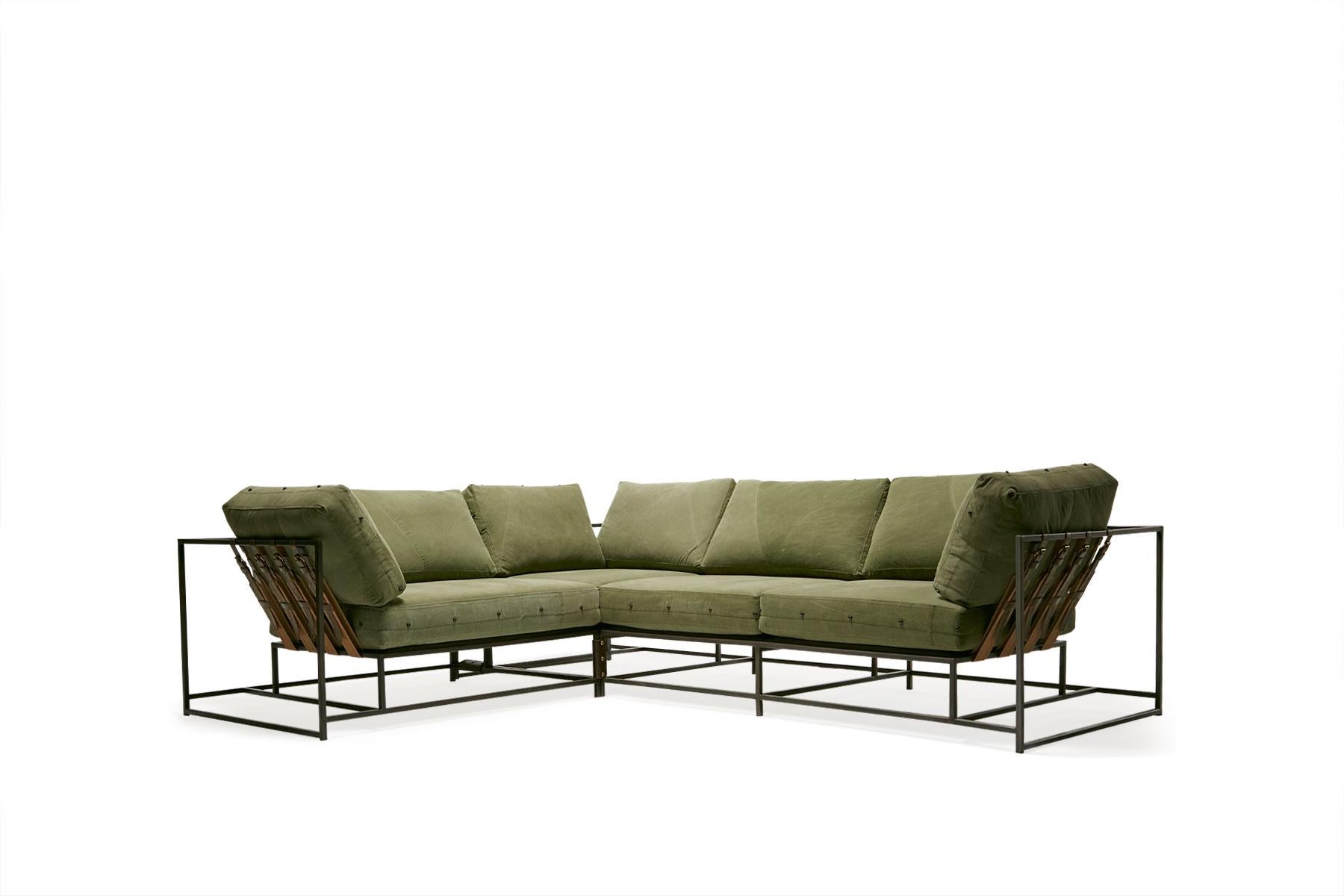 Our sectionals are great ways to customize your space and create the ultimate lounge spaces. 

Since first designing Inheritance Collection, Stephen Kenn has been inspired by the inherent history in vintage military-issue materials. Each piece of