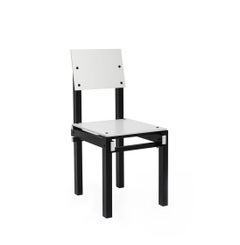 Military Chair in Black and White, De Stijl, Designed in 1923 by Gerrit Rietveld