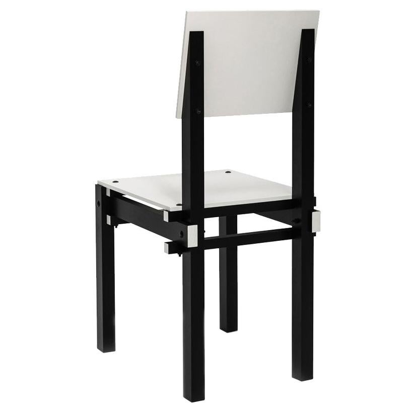Military Chair in Black and White, De Stijl, Designed in 1923 by Gerrit Rietveld For Sale