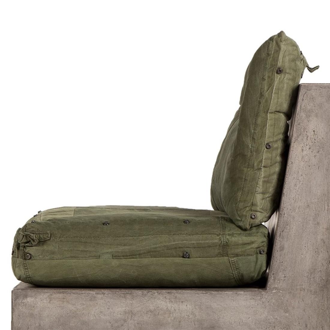 Contemporary Military Chair with Kaki Military Fabric