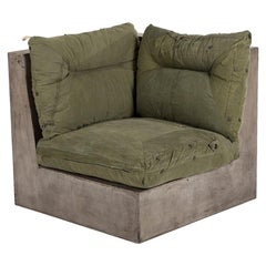 Chaise d'angle militaire avec tissu militaire kaki