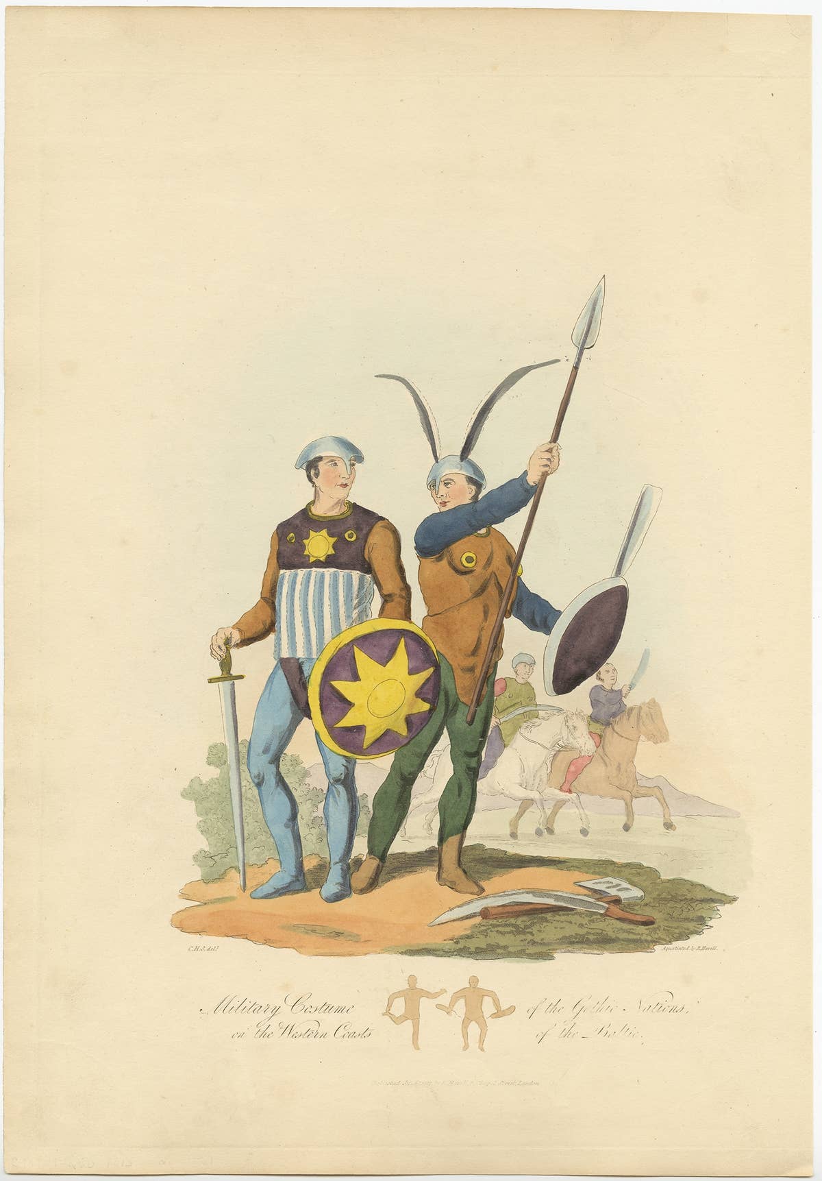 Military Costume of the Gothic Nations on the Western Coasts of the Baltic, 1815