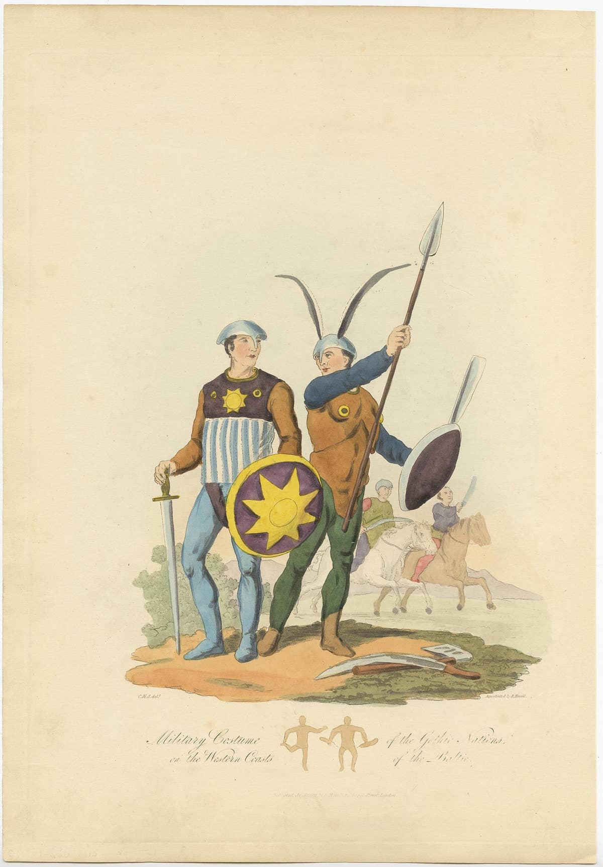 Military Costume of the Gothic Nations on the Western Coasts of the Baltic, 1815