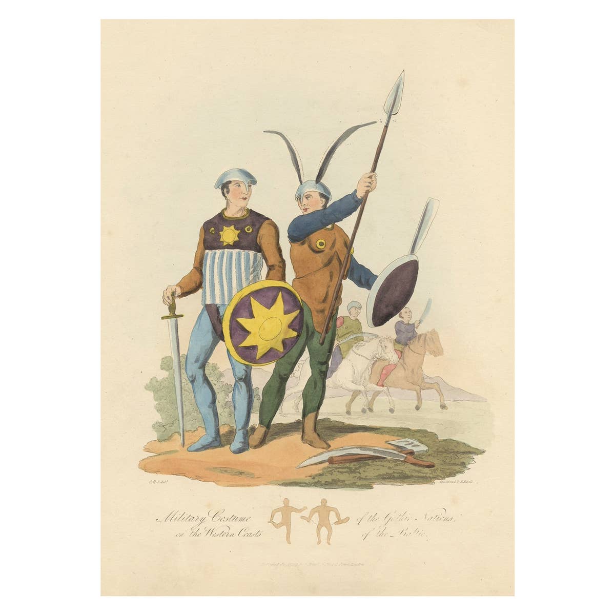 Military Costume of the Gothic Nations on the Western Coasts of the Baltic, 1815