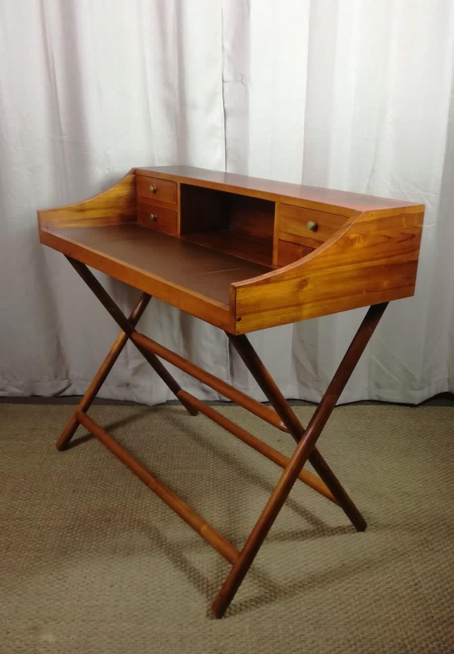 Mid-Century Modern Military Desk with Chair