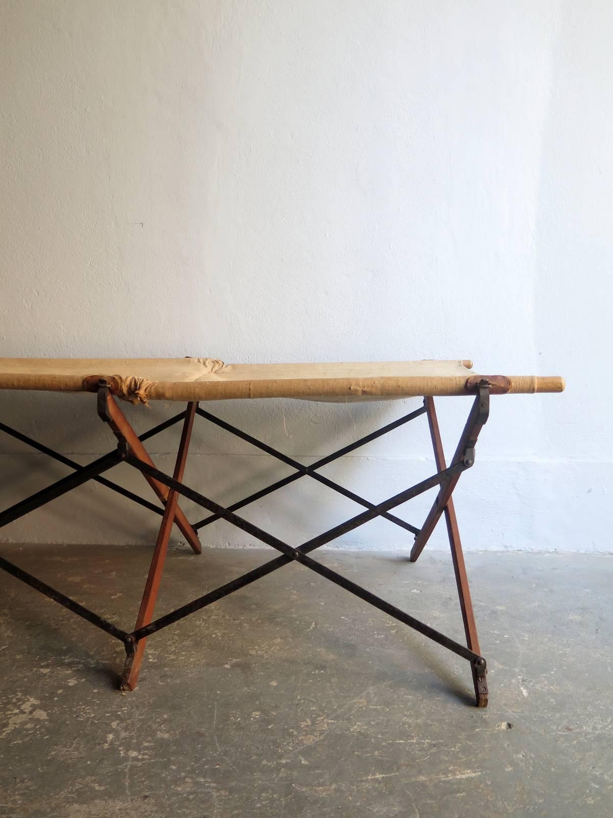 Other Military Foldable Wooden and Canvas Bed For Sale