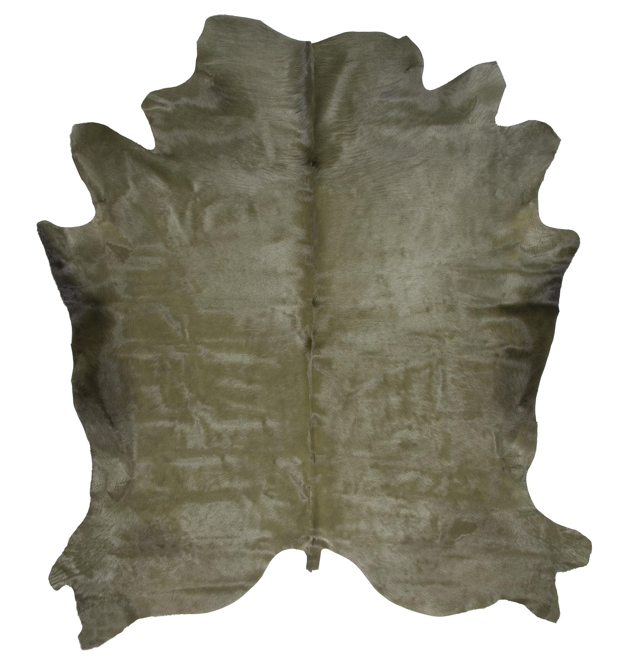 green cowhide rug