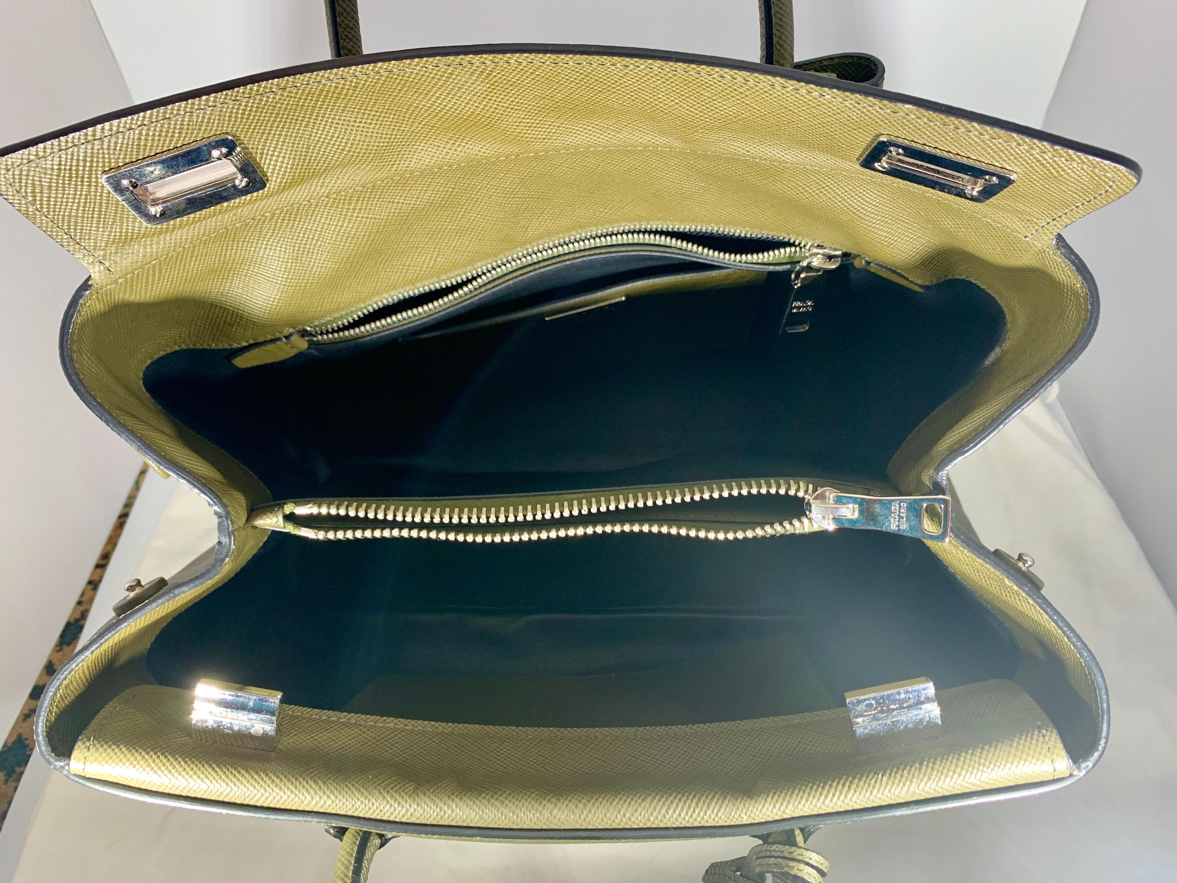 prada army green bag