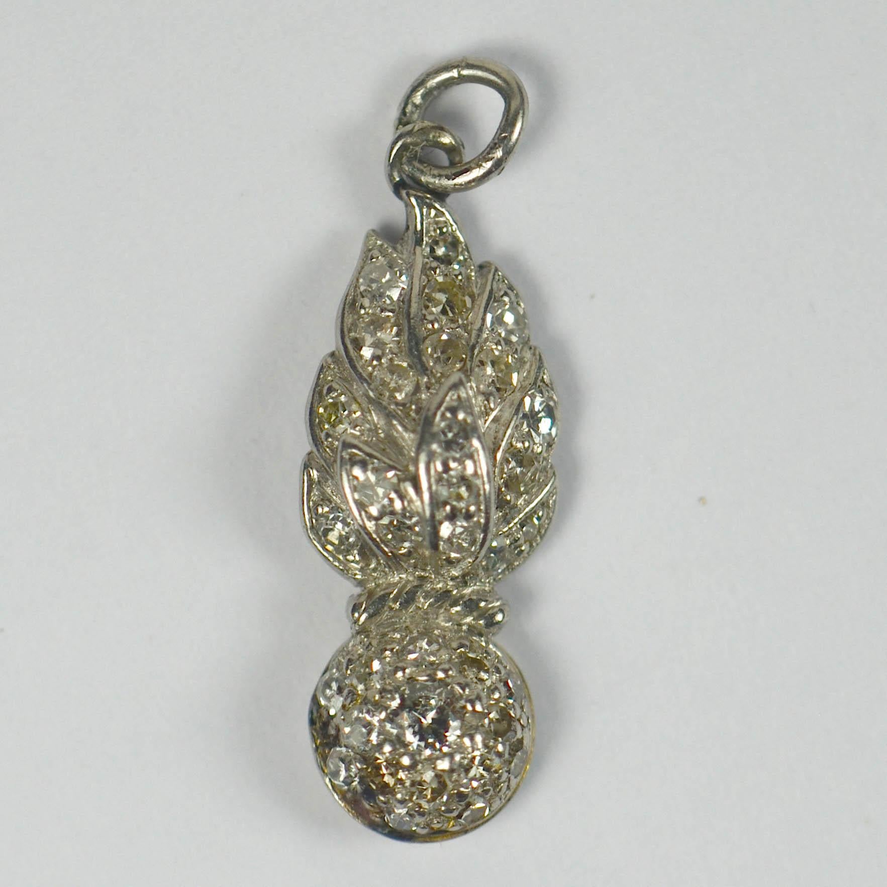 Women's or Men's Military Grenadiers White Gold Diamond Charm