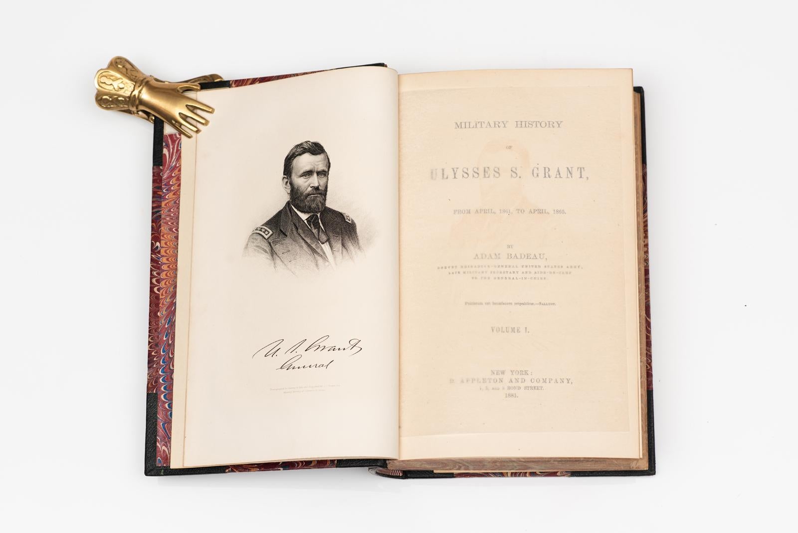 3 Vols. Adams. Histoire militaire d'Ulysses S. Grant Bon état - En vente à New York, NY