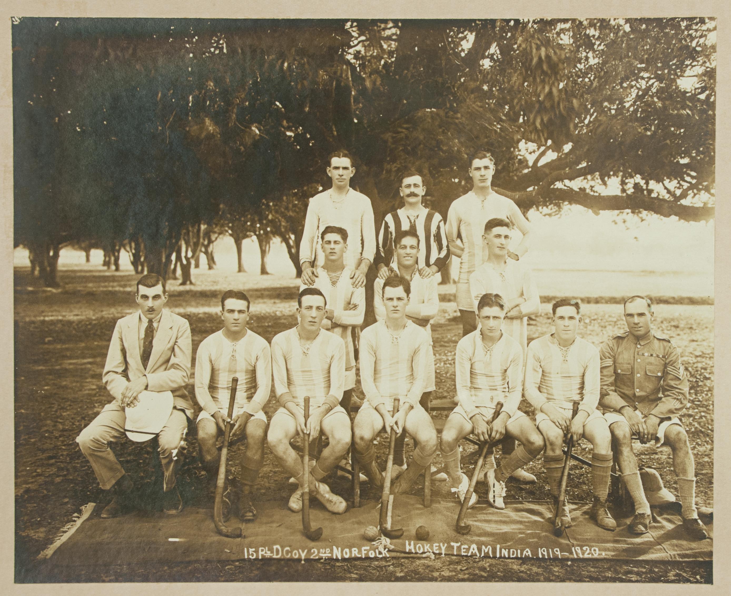 Sporting Art Military Hockey Team Photograph in India. For Sale