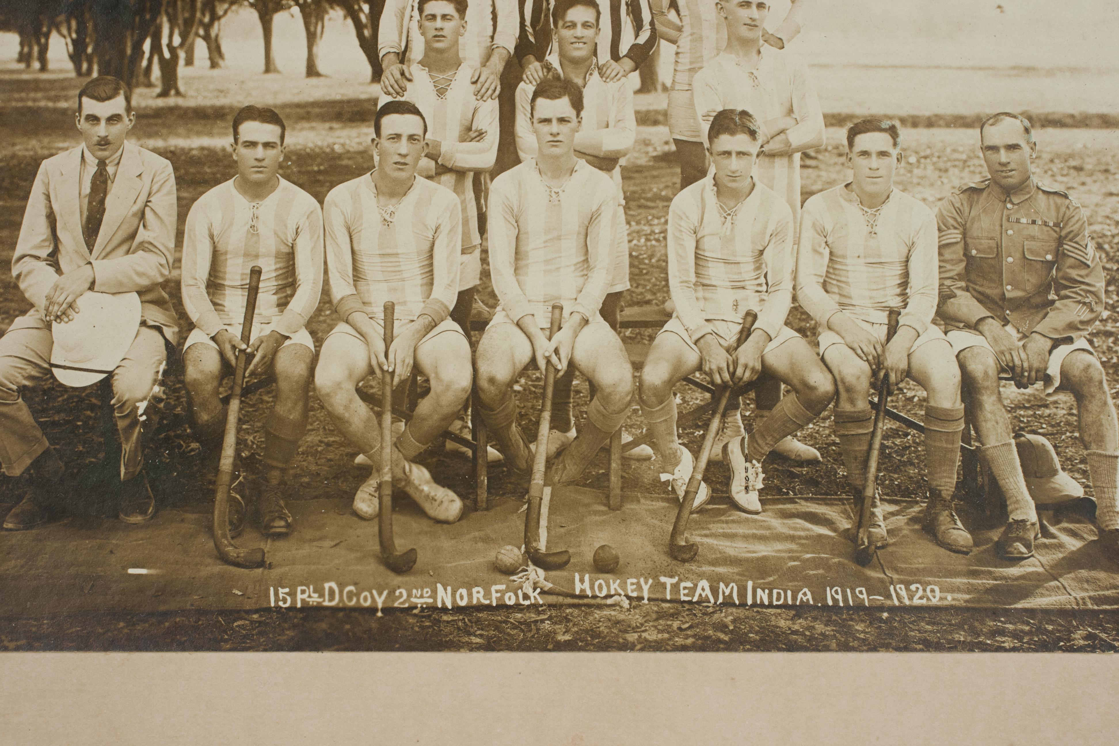 Wood Military Hockey Team Photograph in India. For Sale