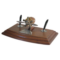 Military Interest A Presentation Desk Pen Holder or Stand Dated 1951