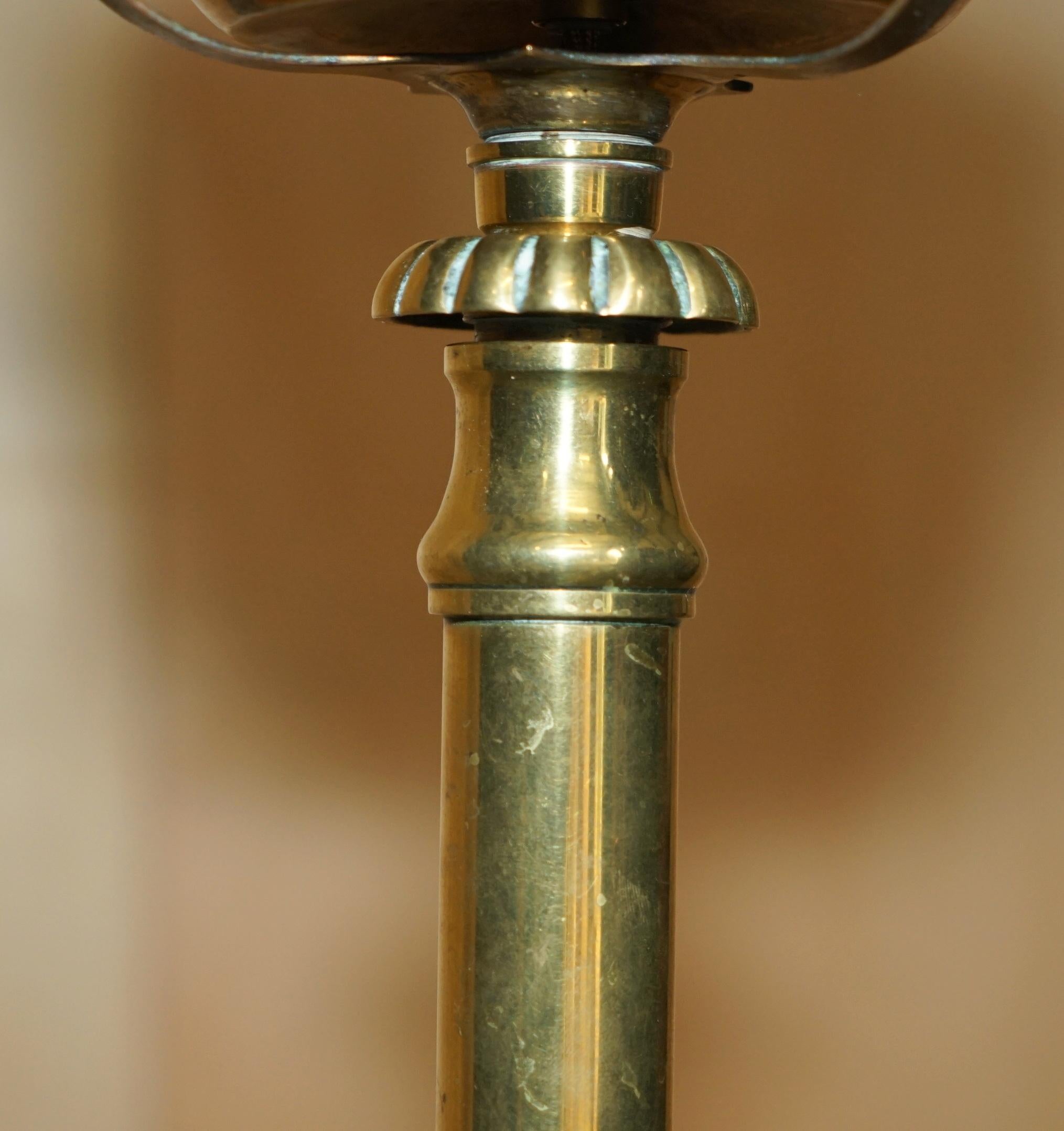 MILITARY INTEREST ANTiQUE VICTORIAN FLOOR STANDING ELECTRIC CONVERTED OIL LAMP For Sale 2