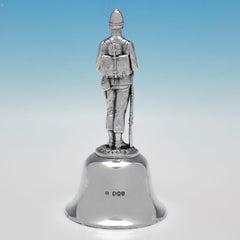 Military Interest - Victorian sterling silver bell with military inscription