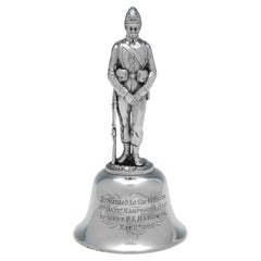 Military Interest - Victorian sterling silver bell with military inscription