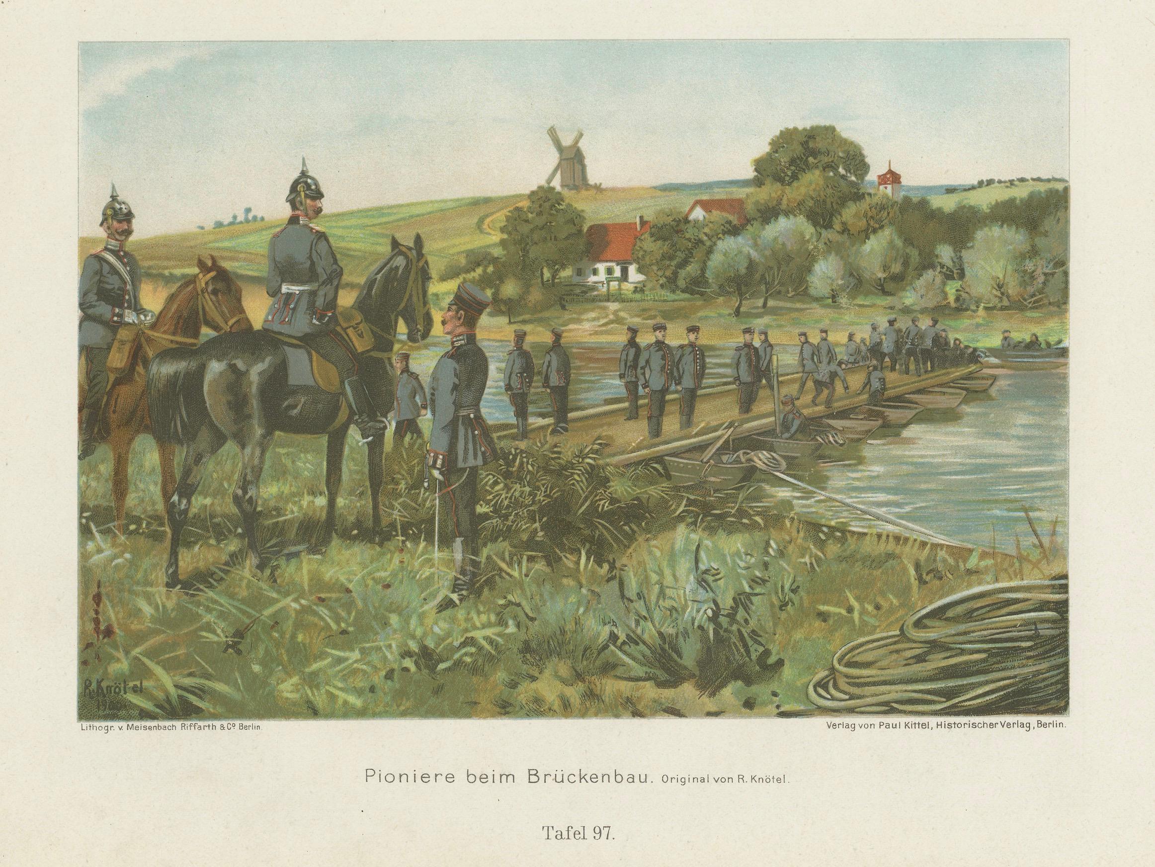 Titre :
Lithographies militaires - Soldats prussiens en service par R. Knötel, 1900

Description :
Ces belles lithographies, créées par Richard Knötel en 1900, représentent des scènes de soldats prussiens au combat ou au repos. La première