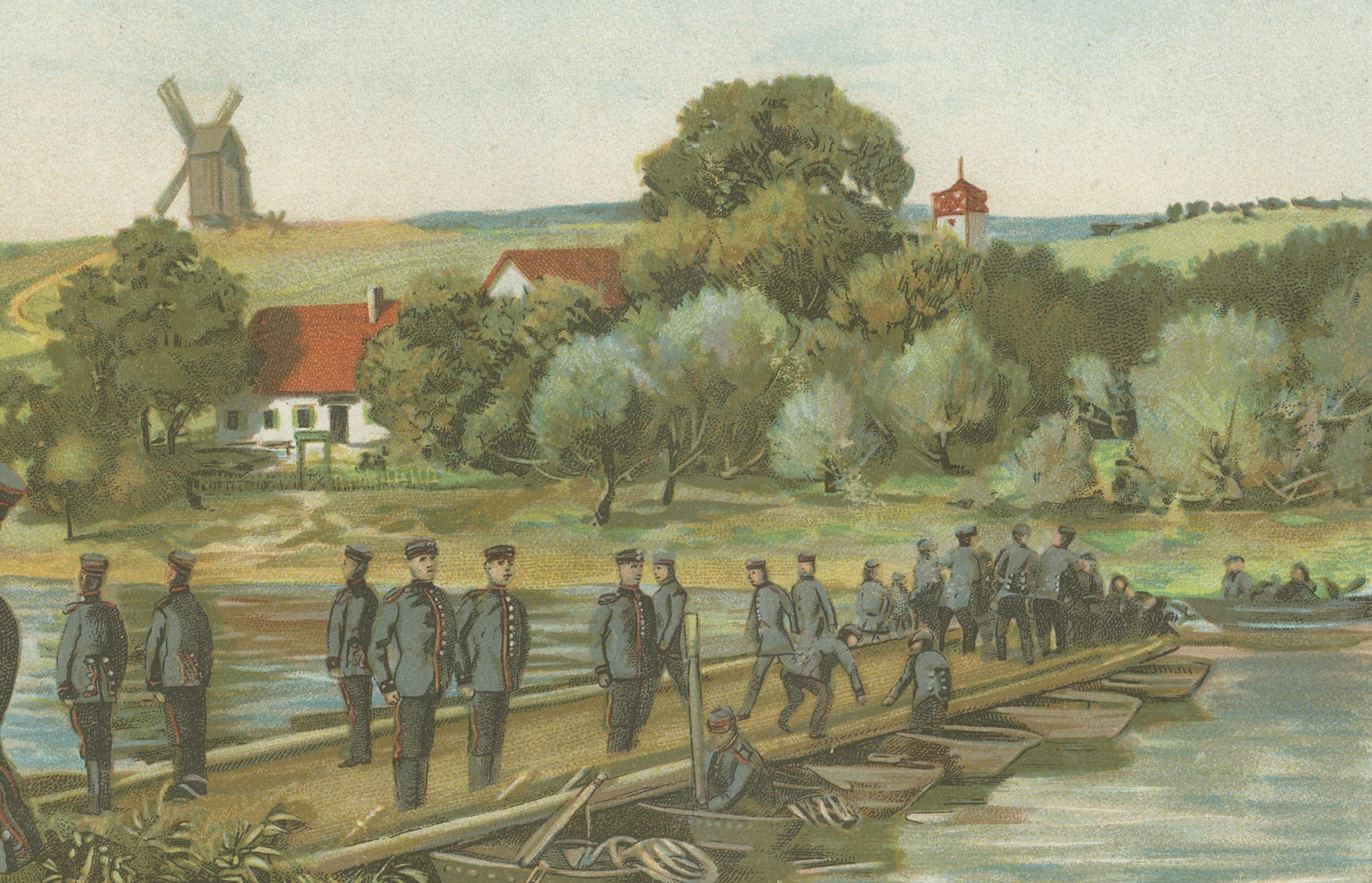 Lithographies militaires - Soldats prussiens en service par R. Knötel, 1900 Bon état - En vente à Langweer, NL