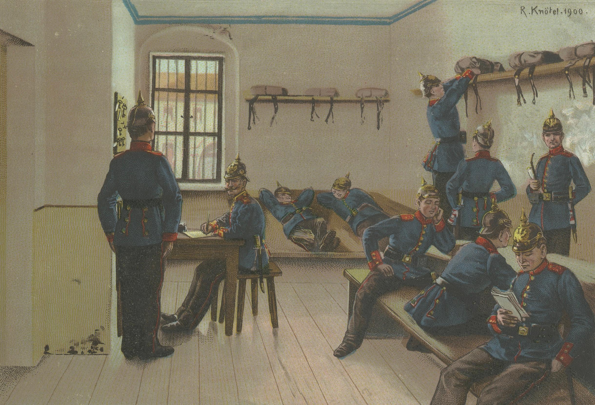 Lithographies militaires - Soldats prussiens en service par R. Knötel, 1900 en vente 2