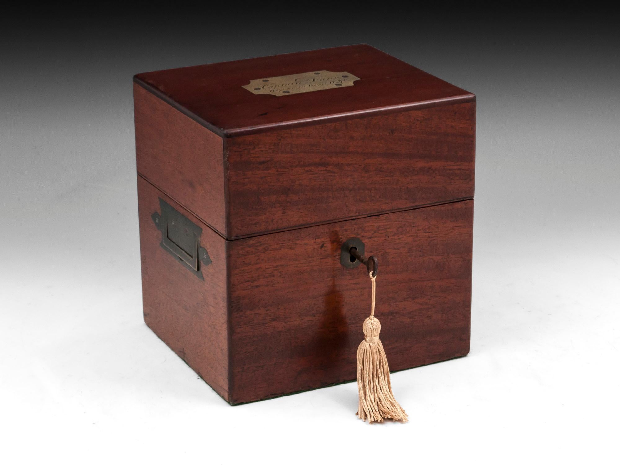 Military Mahogany Decanter Box For Sale 8