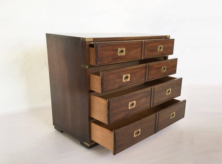 Military Officer's Campaign Style Bachelor Chest or Dresser at 1stDibs