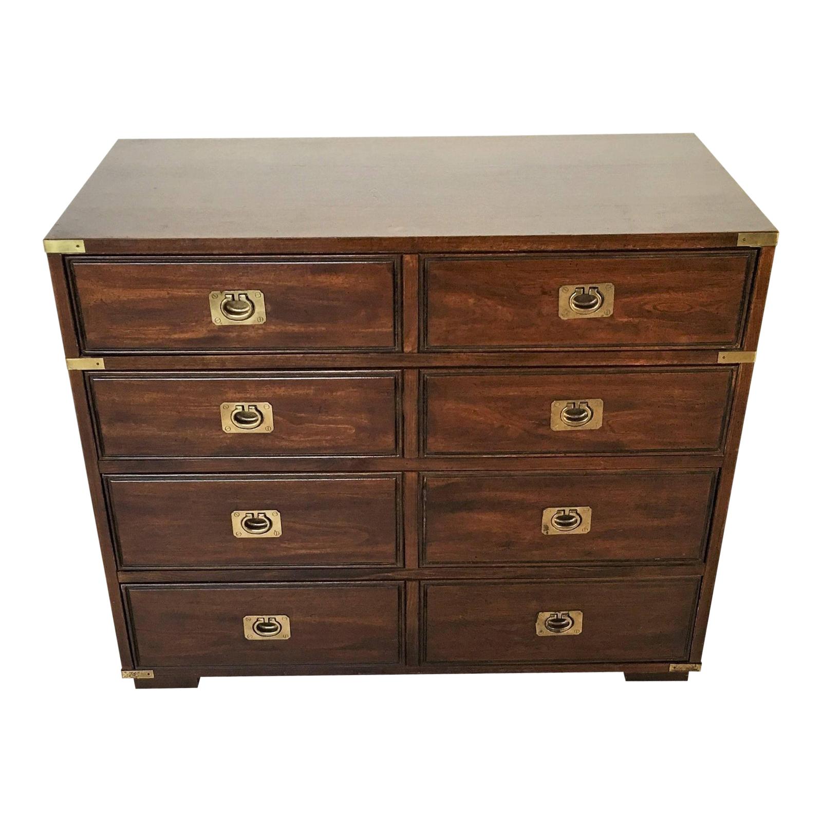 Military Officer's Campaign Style Bachelor Chest or Dresser