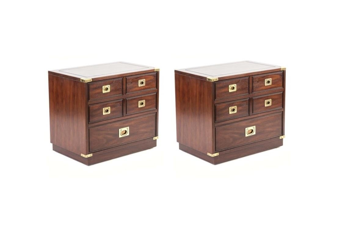 American Military Officer's Campaign Style Side Chests, Pair