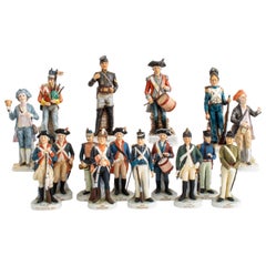 Military Porcelain Figure, Set of 16
