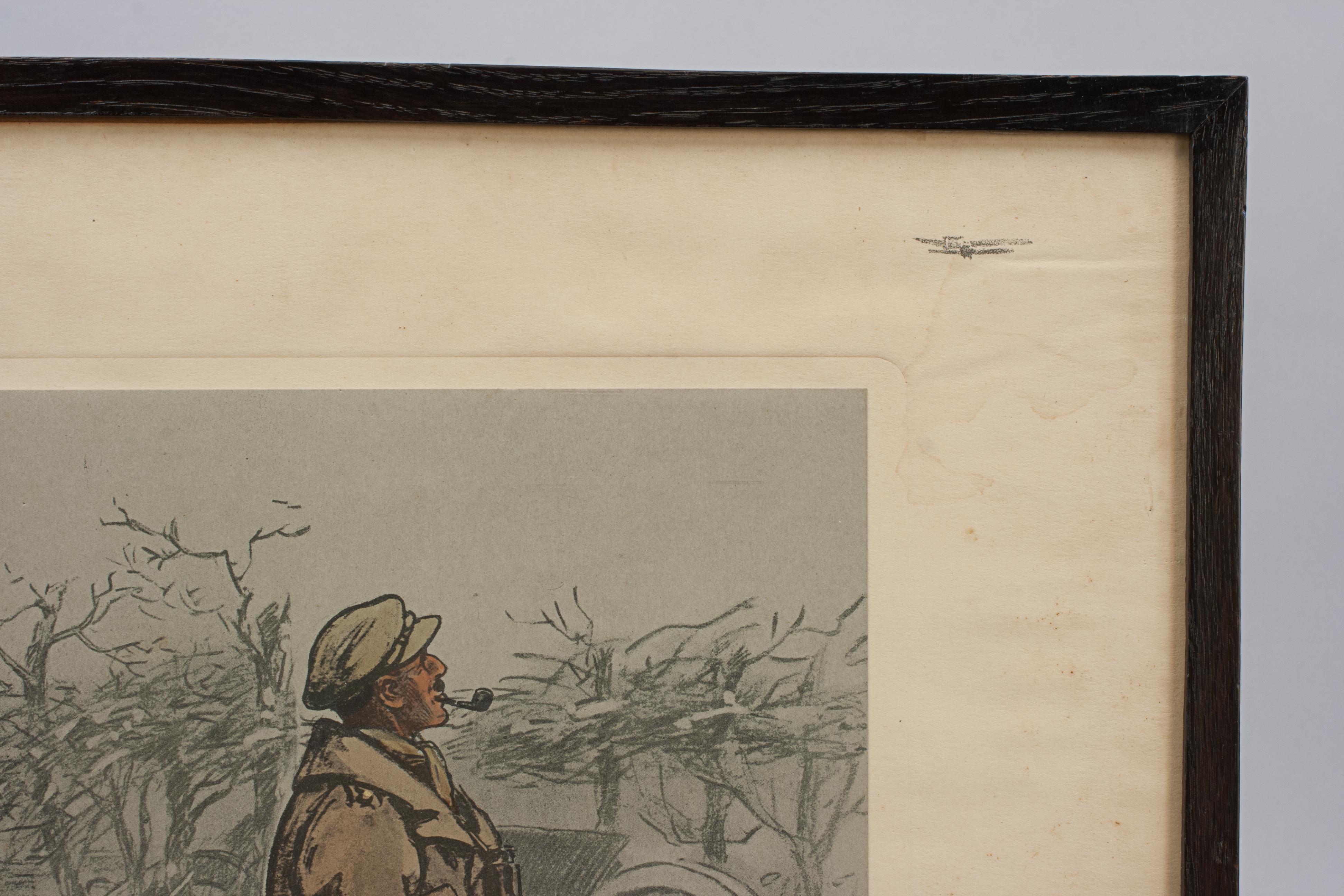 Early 20th Century Military Print, The Gunner By Snaffles For Sale