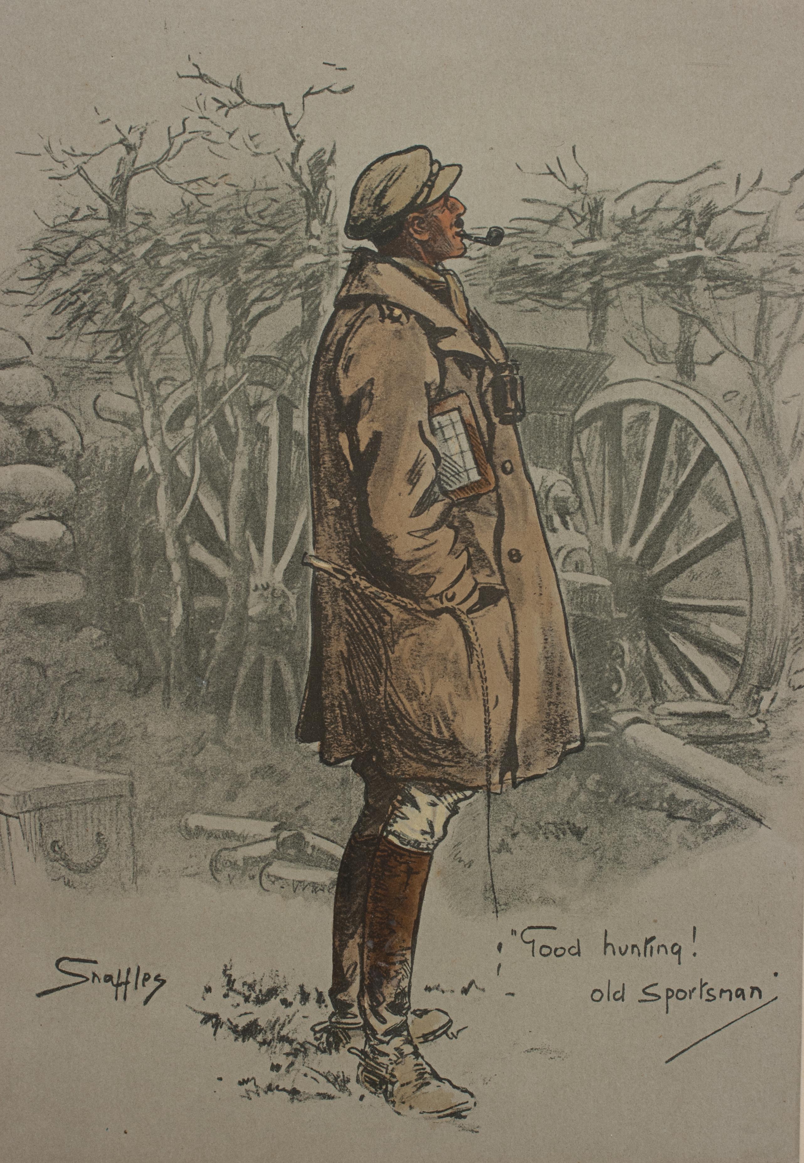 British Military Print, The Gunner By Snaffles For Sale