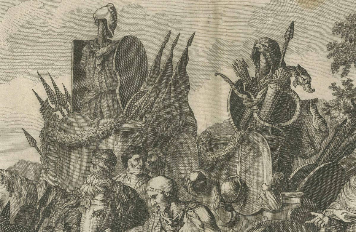 Military Procession with Spoils of War After Gerard de Lairesse Rossetti, ca1700