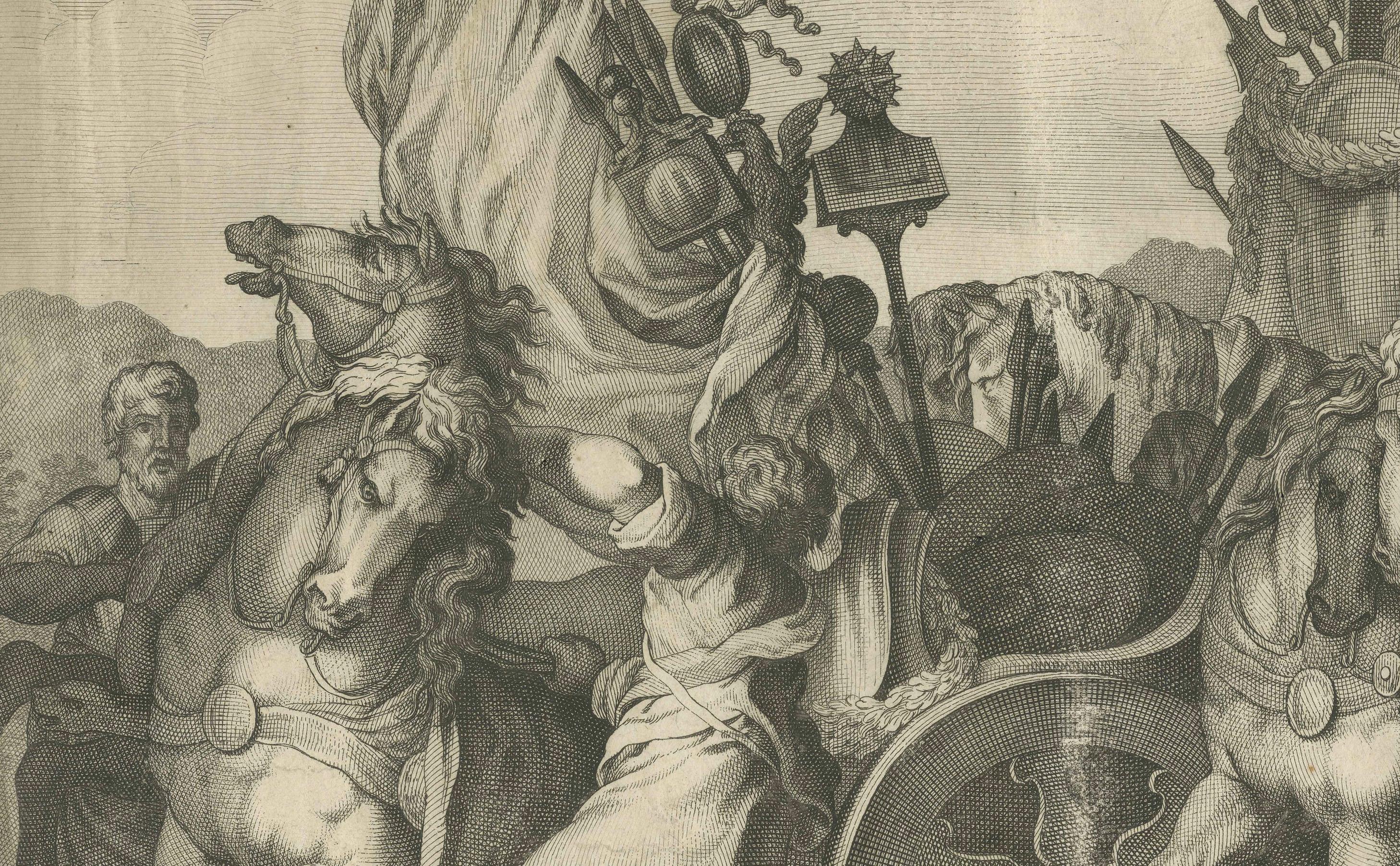 Military Procession with Spoils of War After Gerard de Lairesse Rossetti, ca1700