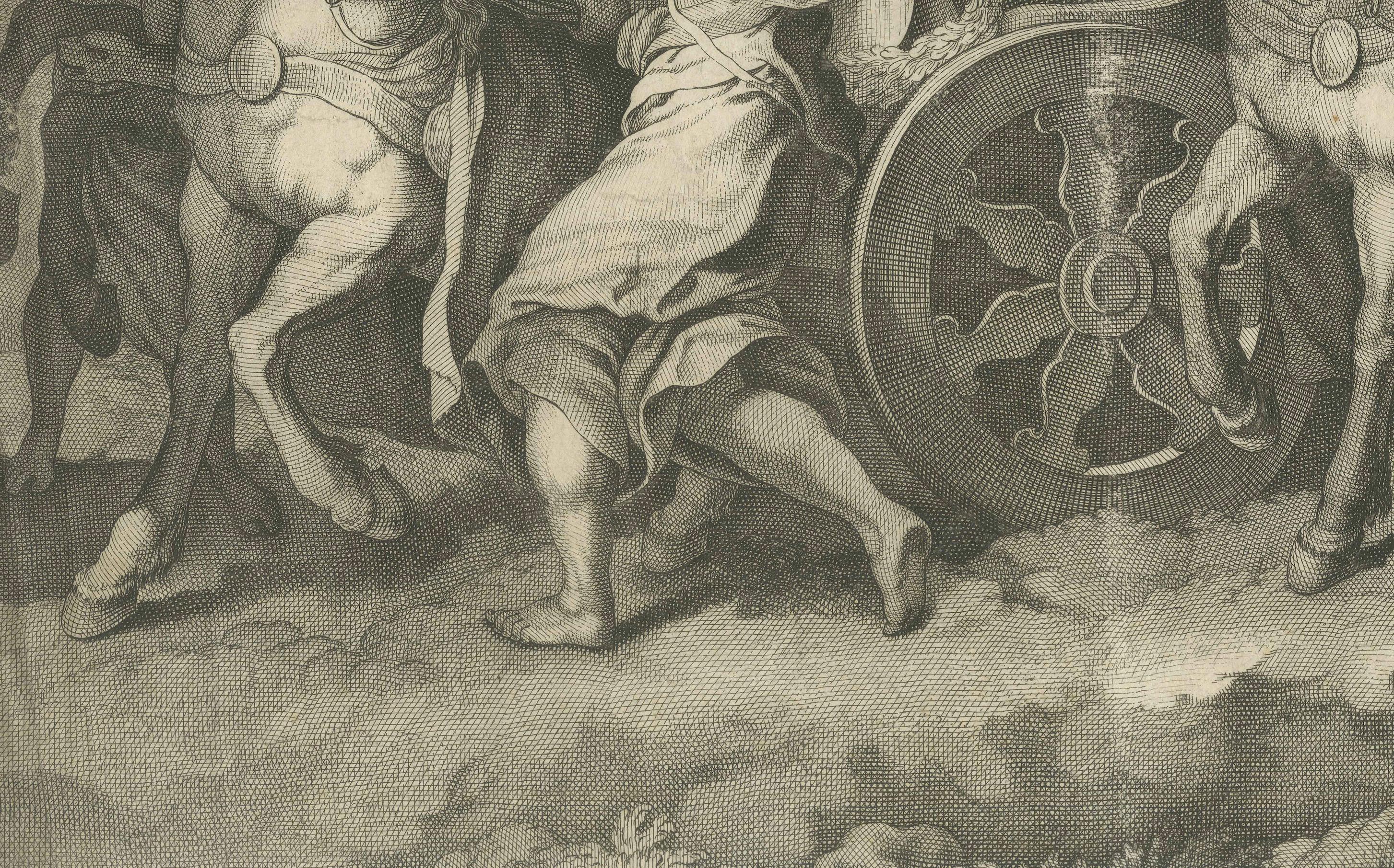 Military Procession with Spoils of War After Gerard de Lairesse Rossetti, ca1700